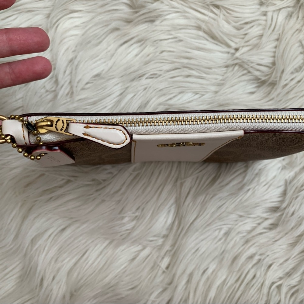 Coach Small Wristlet In Colorblock Signature Canvas - Picture 10 of 15